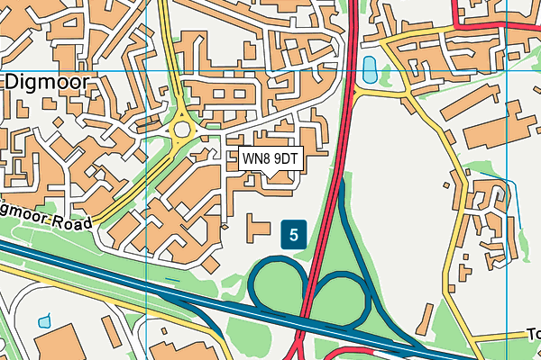 WN8 9DT map - OS VectorMap District (Ordnance Survey)