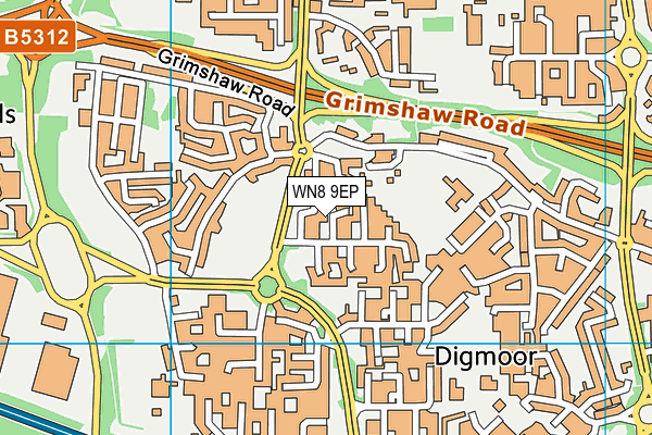 WN8 9EP map - OS VectorMap District (Ordnance Survey)