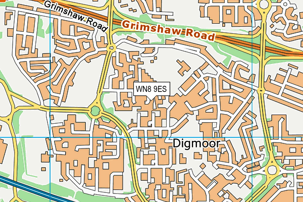 WN8 9ES map - OS VectorMap District (Ordnance Survey)