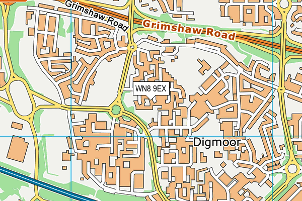 WN8 9EX map - OS VectorMap District (Ordnance Survey)