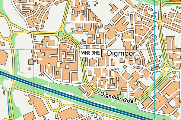 WN8 9HE map - OS VectorMap District (Ordnance Survey)