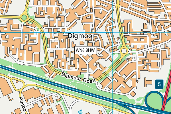 WN8 9HW map - OS VectorMap District (Ordnance Survey)