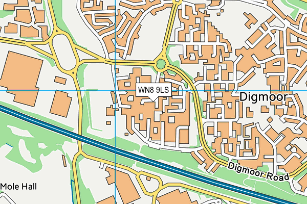 WN8 9LS map - OS VectorMap District (Ordnance Survey)