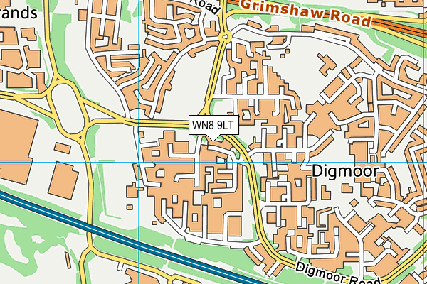WN8 9LT map - OS VectorMap District (Ordnance Survey)