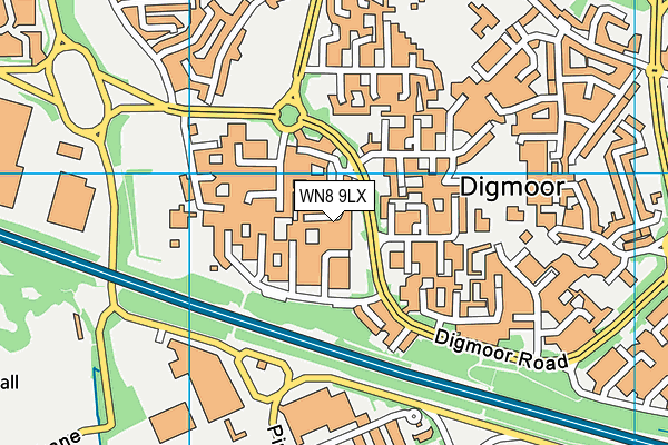 WN8 9LX map - OS VectorMap District (Ordnance Survey)