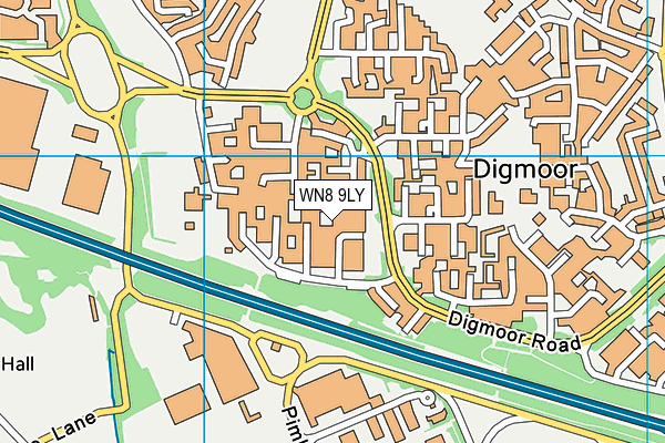 WN8 9LY map - OS VectorMap District (Ordnance Survey)