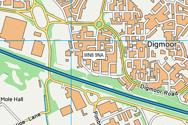 WN8 9NA map - OS VectorMap District (Ordnance Survey)