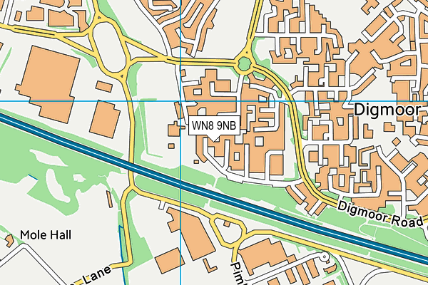 WN8 9NB map - OS VectorMap District (Ordnance Survey)