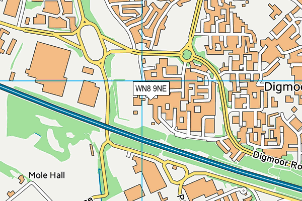 WN8 9NE map - OS VectorMap District (Ordnance Survey)