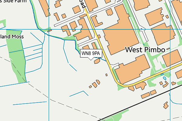 WN8 9PA map - OS VectorMap District (Ordnance Survey)