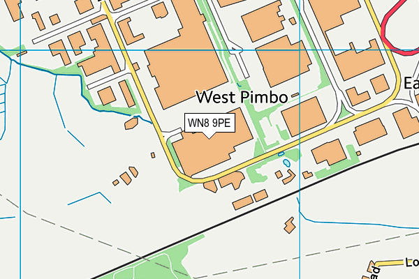 WN8 9PE map - OS VectorMap District (Ordnance Survey)