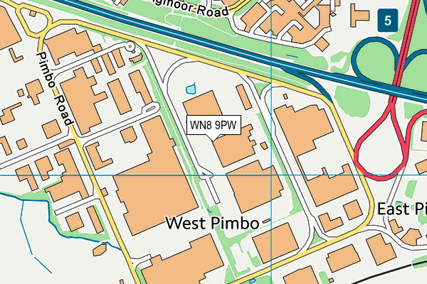 WN8 9PW map - OS VectorMap District (Ordnance Survey)