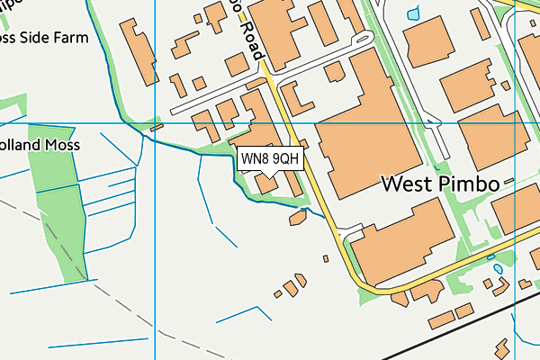WN8 9QH map - OS VectorMap District (Ordnance Survey)
