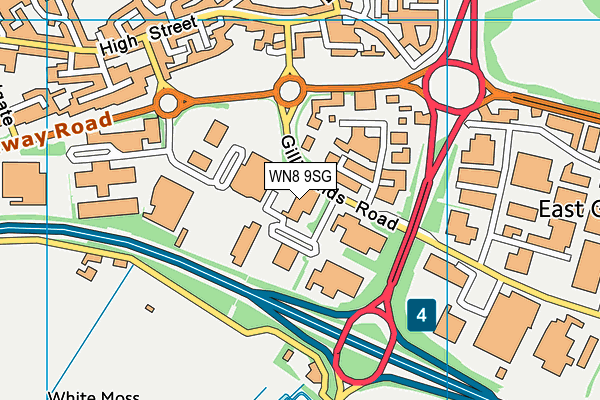 WN8 9SG map - OS VectorMap District (Ordnance Survey)