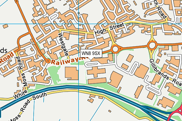 WN8 9SX map - OS VectorMap District (Ordnance Survey)