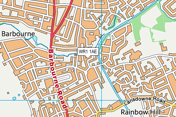 WR1 1AE map - OS VectorMap District (Ordnance Survey)