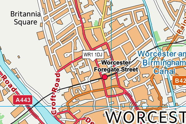 WR1 1DJ map - OS VectorMap District (Ordnance Survey)