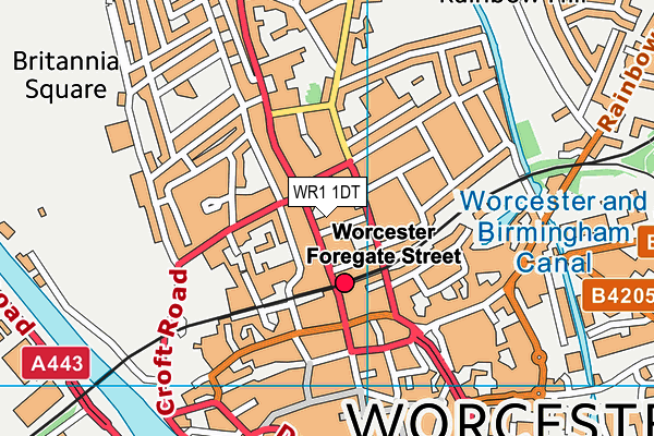WR1 1DT map - OS VectorMap District (Ordnance Survey)