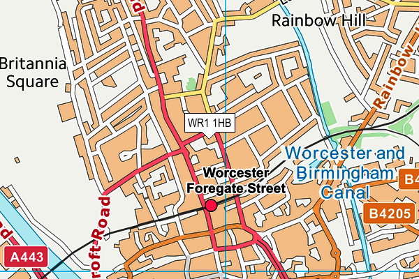 WR1 1HB map - OS VectorMap District (Ordnance Survey)