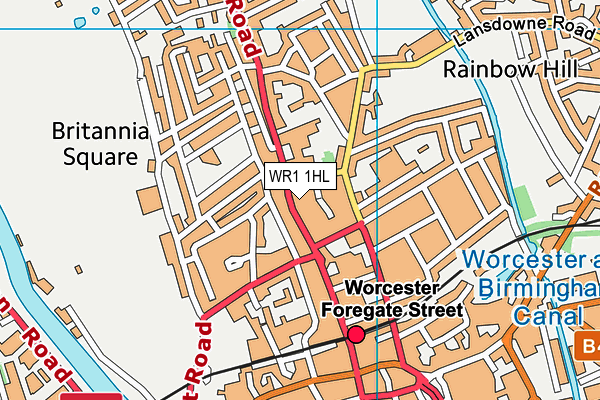WR1 1HL map - OS VectorMap District (Ordnance Survey)