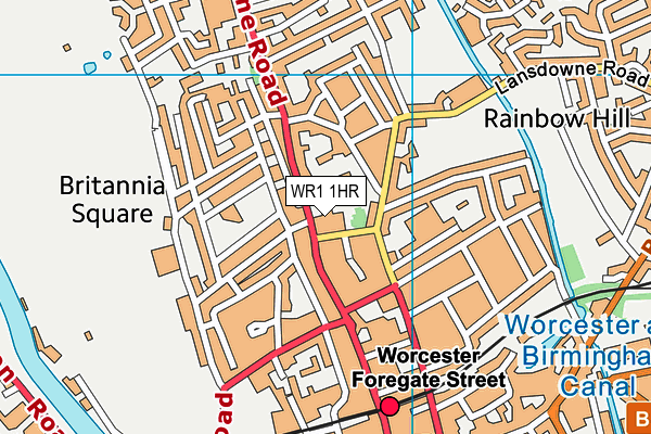WR1 1HR map - OS VectorMap District (Ordnance Survey)