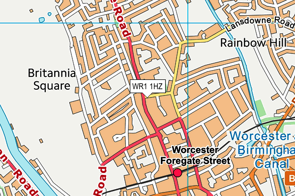 WR1 1HZ map - OS VectorMap District (Ordnance Survey)