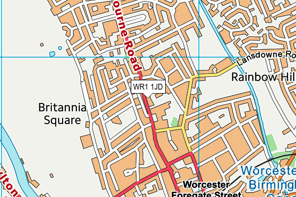 WR1 1JD map - OS VectorMap District (Ordnance Survey)