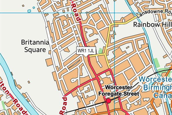 Box Fitness map (WR1 1JL) - OS VectorMap District (Ordnance Survey)