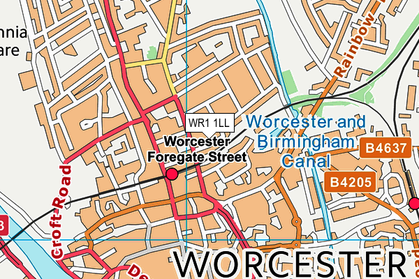 WR1 1LL map - OS VectorMap District (Ordnance Survey)