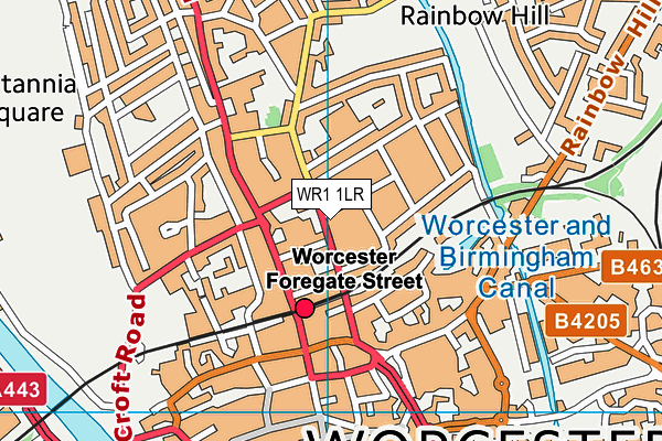 WR1 1LR map - OS VectorMap District (Ordnance Survey)