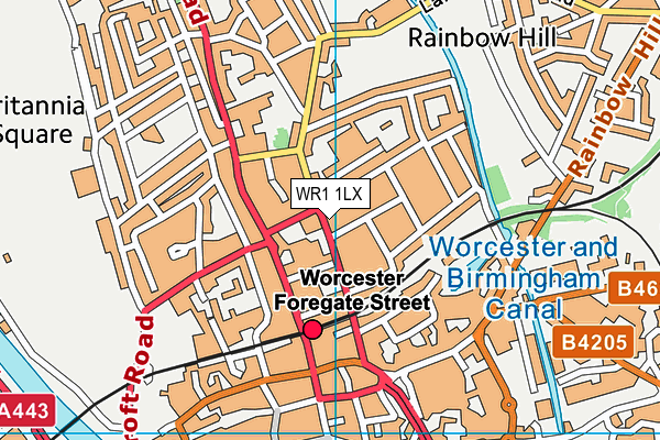 WR1 1LX map - OS VectorMap District (Ordnance Survey)