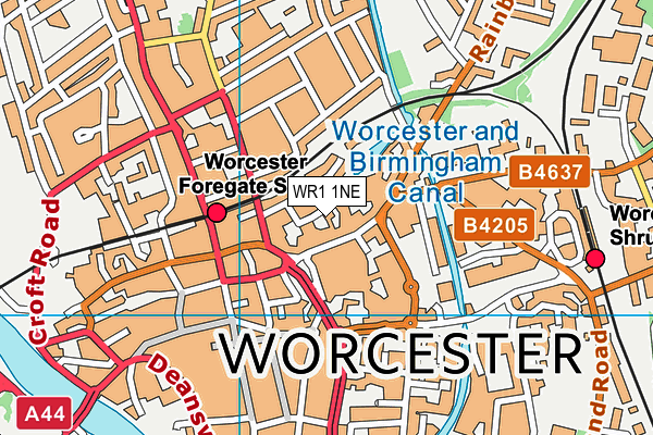 WR1 1NE map - OS VectorMap District (Ordnance Survey)