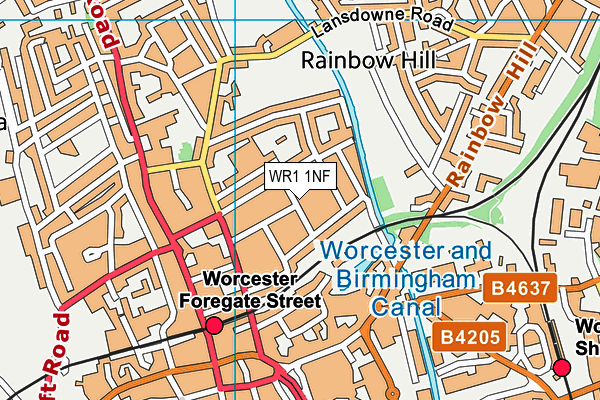 WR1 1NF map - OS VectorMap District (Ordnance Survey)