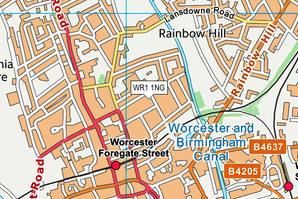 WR1 1NG map - OS VectorMap District (Ordnance Survey)