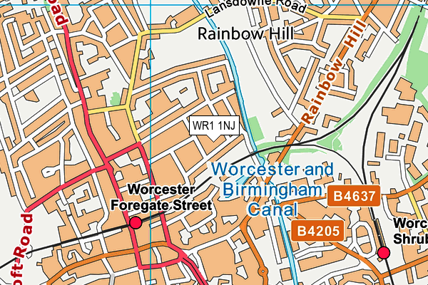 WR1 1NJ map - OS VectorMap District (Ordnance Survey)