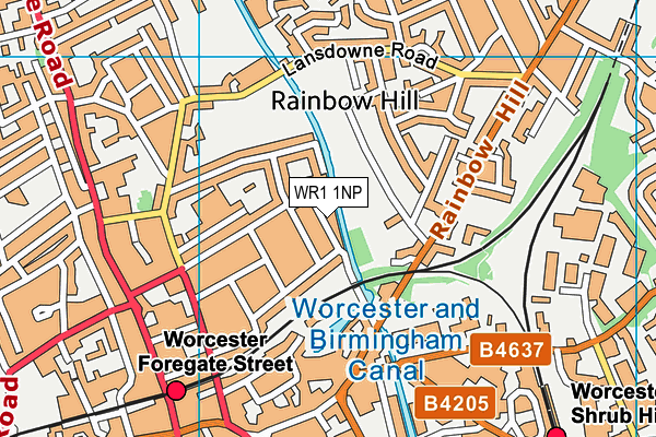 WR1 1NP map - OS VectorMap District (Ordnance Survey)