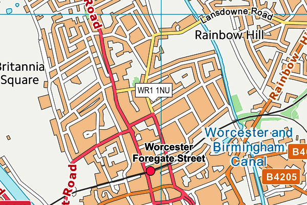 WR1 1NU map - OS VectorMap District (Ordnance Survey)