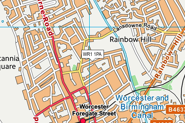WR1 1PA map - OS VectorMap District (Ordnance Survey)