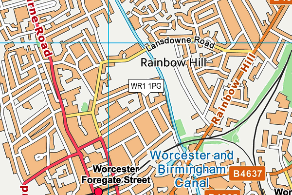 WR1 1PG map - OS VectorMap District (Ordnance Survey)