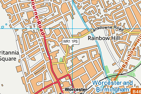 WR1 1PS map - OS VectorMap District (Ordnance Survey)