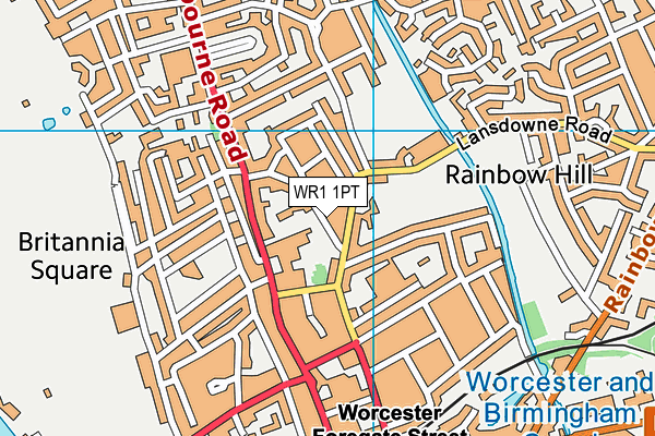 WR1 1PT map - OS VectorMap District (Ordnance Survey)