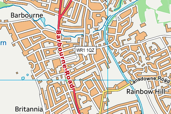 WR1 1QZ map - OS VectorMap District (Ordnance Survey)