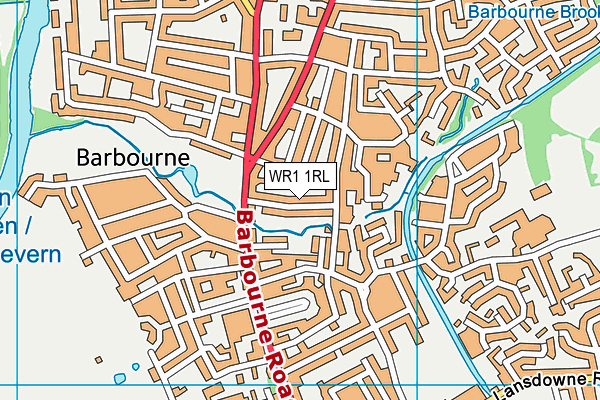 WR1 1RL map - OS VectorMap District (Ordnance Survey)