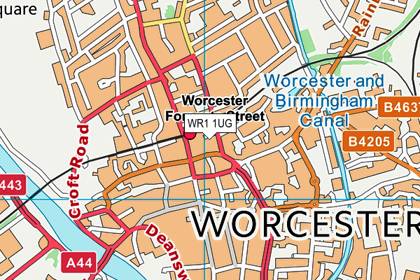 WR1 1UG map - OS VectorMap District (Ordnance Survey)