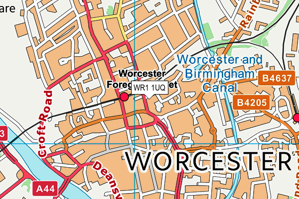 WR1 1UQ map - OS VectorMap District (Ordnance Survey)