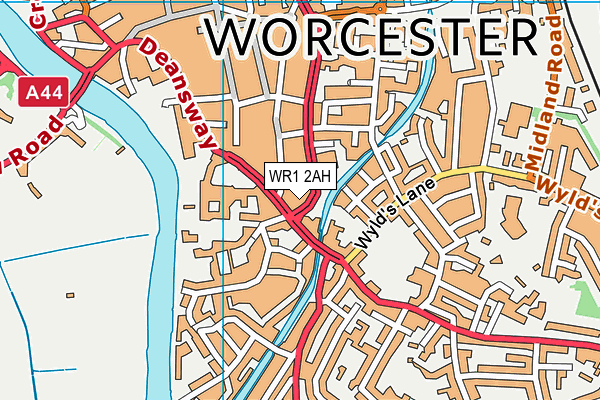 WR1 2AH map - OS VectorMap District (Ordnance Survey)