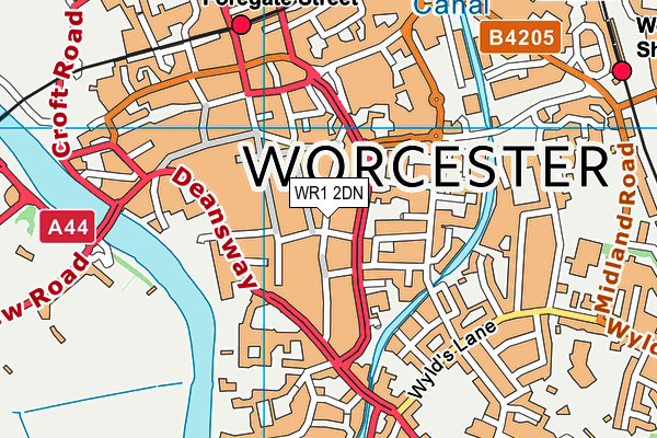 WR1 2DN map - OS VectorMap District (Ordnance Survey)