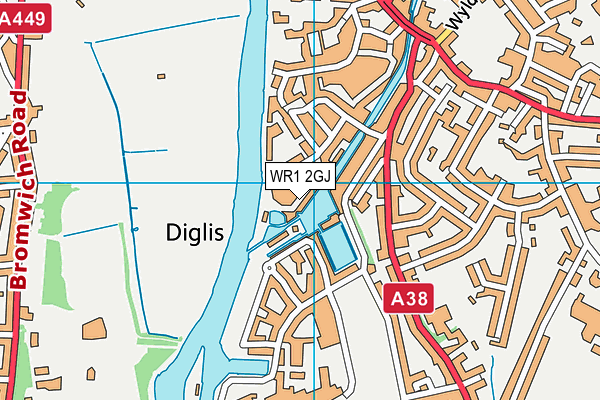 WR1 2GJ map - OS VectorMap District (Ordnance Survey)