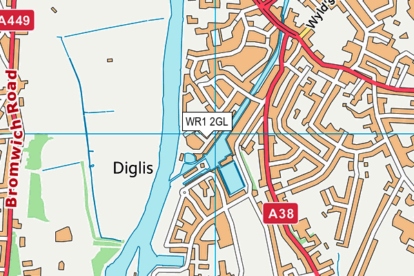 WR1 2GL map - OS VectorMap District (Ordnance Survey)