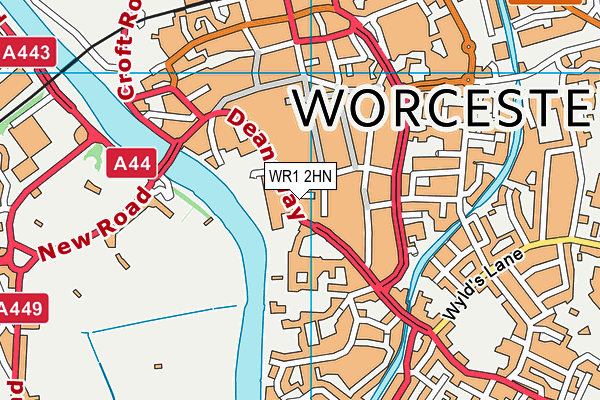 WR1 2HN map - OS VectorMap District (Ordnance Survey)